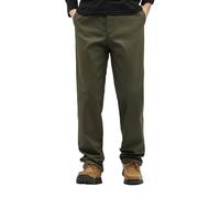 Pantaloni da uomo invernali in pile chino, pantaloni cargo eleganti, slim fit, da uomo, elasticizzati, comodi, pratici, per il lavoro e il tempo libero, comodi pantaloni in tessuto da uomo, verde, XL