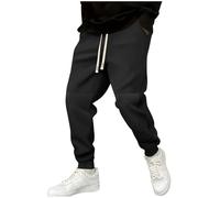 Pantaloni da uomo Pantaloni della tuta per uomo Sport Palestra Corsa Pieghettato Gamba Dritta Gamba Polsino Inverno Pantaloni Autunno 2025, T-392 Nero, XXL
