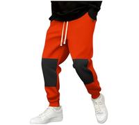 Pantaloni da uomo Pantaloni della tuta per uomo Sport Palestra Corsa Pieghettato Gamba Dritta Gamba Polsino Inverno Pantaloni Autunno 2025, T-392 Arancione Bruciato, XXL