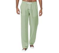 Pantaloni da Uomo - Pantaloni Uomo Lino Estivi Casual Moda Comodi e Leggeri per Stile Moderno e Tendenze Attuali