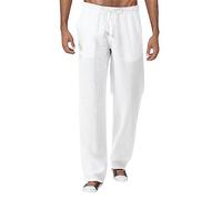 Pantaloni da Uomo - Pantaloni Uomo Lino Estivi Casual Moda Comodi e Leggeri per Stile Moderno e Tendenze Attuali