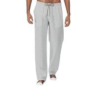 Pantaloni da Uomo - Pantaloni Uomo Lino Estivi Casual Moda Comodi e Leggeri per Stile Moderno e Tendenze Attuali