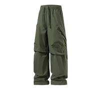 Pantaloni da uomo per attività all'aria aperta, Baggy Y2K, per adolescenti, per paracaduti, dritti in paracadute, 90, sport, da uomo, vintage, a gamba larga, per il tempo libero, R Armeegrün2, L