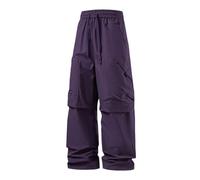 Pantaloni da uomo per attività all'aria aperta, Baggy Y2K, per adolescenti, per paracaduti, dritti in paracadute, 90, sport, da uomo, vintage, a gamba larga, per il tempo libero, R viola, L