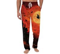 Pantaloni da uomo per Halloween, abbigliamento da casa da uomo | Pantaloni da notte morbidi comodi pantaloni da salotto di Halloween con coulisse pantaloni da jogging con tasca per