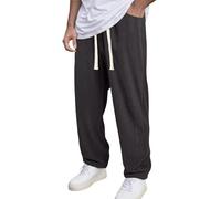 Pantaloni da uomo per il tempo libero, comodi, in velluto a coste, eleganti, per ogni occasione, perfetti per il relax e la vita quotidiana, grigio., M