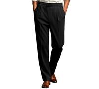 Pantaloni da uomo plissettati con elastico in vita pantaloni casual | Gamba larga elasticizzata vestibilità regolare Vecchi soldi leggero formale lavoro ufficio rughe tasca dritto matrimonio