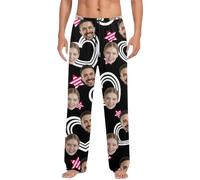 Pantaloni da Uomo Slim Fit, Pantaloni da Notte Casual per San Valentino, un'idea Comoda da Indossare Tutti i Giorni per Lui (Black, XXL)