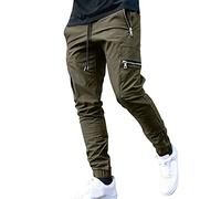 Pantaloni da uomo Spring and Fashion Autumn Cotton Solid Color Leisure High Street Elastic Pants Pantaloni Pantaloni, verde, 3XL