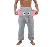Pantaloni da uomo Un divertente elefante novità pantaloncini intimo umoristico regalo scherzo per gli uomini pantaloni a tema animale elefante suonerà strano pigiama schiuma slip, Grigio, XL