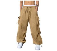 Pantaloni da uomo Y2K Baggy con tasche multitasche Combat Pantaloni cargo gothic Harajuku punk Jogger Tuta Techwear Hip Hop Cargo Pantaloni per uomo Pantaloni da jogging Streetwear, giallo., XXL