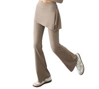 Pantaloni da yoga Bootcut Donna Leggings Sportivi svasati Pantaloni per il tempo libero a vita alta estensibile Jogging Pantaloni da allenamento per Fitness Sport Palestra Esercizio, beige, XXXXXL