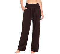 Pantaloni da yoga comodi da donna Primavera Estate Pantaloni da yoga larghi Casual da corsa Pantaloni della tuta a vita alta Pigiama da salotto Pantaloni fluidi, Caff scuro, M