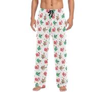 Pantaloni del pigiama natalizi Ho Ho Ho da uomo, pantaloni da casa per dormire con tasche