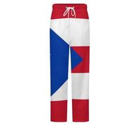 Pantaloni Del Pigiama Per Donne E Uomini In Pile Di Flanella Lunghi Caldi Da Notte Alla Moda Con Stampa Della Bandiera Di Porto Rico Morbidi E Comodi Per La Coppia M