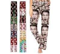Pantaloni del pigiama personalizzati con foto Pantaloni del pigiama personalizzati per uomo donna pantaloni da notte con tasca Natale San Valentino, Stile 12, XS~2XL