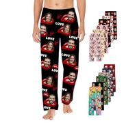 Pantaloni del Pigiama Personalizzati per Uomo con Foto Divertente Della Faccia Pantaloni del Pigiama Personalizzati con La Faccia di un Animale Domestico
