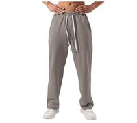 Pantaloni della tuta a gamba aperta con coulisse per uomo Baggy Tall Solid Color Wide Leg Lounge Pants Active Comfy Loose Open Bottom Joggers Vita alta Gamba larga 2025 Pantaloni rilassati Yoga, cachi