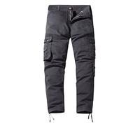 Pantaloni della tuta cargo casual da uomo multi tasca dritto tinta unita all'aperto pantaloni generali moda pantaloni larghi pantaloni cargo per gli uomini, Grigio, 3XL