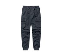 Pantaloni della tuta cargo da uomo di grandi dimensioni tinta unita laterali multi tasche pantaloni lunghi pantaloni cargo neri da uomo, Grigio, M