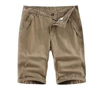 Pantaloni della tuta cargo da uomo lunghi slim fit in cotone bermuda casual zip Fly metà pantaloni per gli uomini atletici pantaloni della tuta, cachi, XL