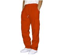 Pantaloni della tuta cargo da uomo UK Baggy Track Pantaloni da lavoro per uomo Big and Tall Walking Mens Joggers Gamba dritta Pantaloni da trekking da uomo Chino Pantaloni da jogging, Rosso anguria
