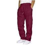 Pantaloni della tuta cargo da uomo UK Baggy Track Pantaloni da lavoro per uomo Big and Tall Walking Mens Joggers Gamba dritta Pantaloni da trekking da uomo Chino Pantaloni da jogging, Viola scuro, XXL
