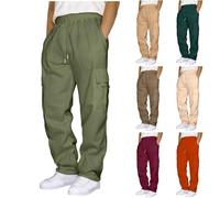 Pantaloni della tuta cargo da uomo UK Baggy Track Pantaloni da lavoro per uomo Big and Tall Walking Mens Joggers Gamba dritta Pantaloni da trekking da uomo Chino Pantaloni da jogging, Beige, XXL