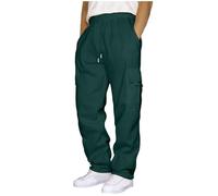 Pantaloni della tuta cargo da uomo UK Baggy Track Pantaloni da lavoro per uomo Big and Tall Walking Mens Joggers Gamba dritta Pantaloni da trekking da uomo Chino Pantaloni da jogging, Verde scuro, M