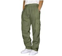 Pantaloni della tuta cargo da uomo UK Baggy Track Pantaloni da lavoro per uomo Big and Tall Walking Mens Joggers Gamba dritta Pantaloni da trekking da uomo Chino Pantaloni da jogging, Verde, 3XL