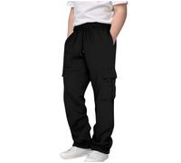 Pantaloni della tuta cargo per ragazzi Pantaloni cargo con coulisse per bambini con tasche Gamba larga Elastico in vita Casual Sport Jogger Pantaloni per il ritorno a scuola