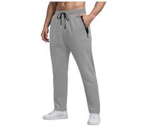 Pantaloni della tuta casual con fondo aperto da uomo larghi in pile lettera gamba larga joggers morbidi comodi vestibilità ampia atletica gamba dritta pantaloni con tasche gamba aperta comodi