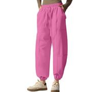 Pantaloni della tuta casual da donna con fondo Cinch Baggy Atletico Vestibilità ampia Attivi Pantaloni a vita alta Vestibilità rilassata Tinta unita Accogliente Vita media Pantaloni comodi Yoga