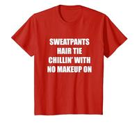Pantaloni della Tuta Cravatta per Capelli Chillin' Senza Trucco Maglietta, Bambini, Rosso, 8 Anni