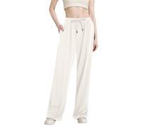 Pantaloni della tuta da donna a gamba aperta a vita media larghi in pile con coulisse a gamba larga pantaloni attivi 2025 vestibilità ampia pantaloni da yoga casual a gamba dritta a vita alta con