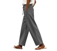 Pantaloni della tuta da donna a gamba larga pantaloni della tuta da donna, Grigio scuro, 3XL