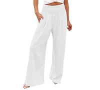 Pantaloni della tuta da donna skinny colorati elasticizzati cargo fit petite pantaloni Funky retrò soft track bello basic, bianco, L