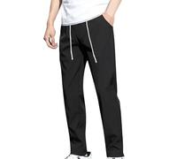 Pantaloni della tuta da uomo ad asciugatura rapida pantaloni da trekking elasticizzati jogger corsa pantaloni da allenamento traspiranti con coulisse pantaloni sportivi da palestra, Nero , XL
