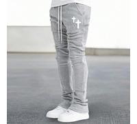 Pantaloni della tuta da uomo con stampa a croce e vita con coulisse, adatti per rave L,M,S,XL,XXLLettereTessuto