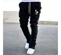 Pantaloni della tuta da uomo con stampa a croce, vita con coulisse, a zampa d'elefante, adatti per uscire, stile gotico, amici L,M,S,XL,XXLLettereTessuto