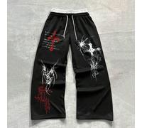 Pantaloni della tuta da uomo con stampa del logo a croce e vita con coulisse L,M,S,XL,XXLTessuto in maglia