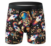 Pantaloni della tuta da uomo di moda con stampa di astronauta e navicella spaziale, con fodera in rete morbida e comoda e boxer lunghi L,M,S,XL,XXLRitratto,Galassia,GraficoTessuto