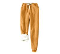 Pantaloni della tuta da uomo in velluto plus size pantaloni da uomo tinta unita pantaloni foderati in pile pantaloni primaverili casual leggings Harun inverno caldo, Giallo, XL