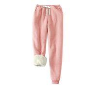 Pantaloni della tuta da uomo in velluto plus size pantaloni da uomo tinta unita pantaloni foderati in pile pantaloni primaverili casual leggings Harun inverno caldo, rosa, L