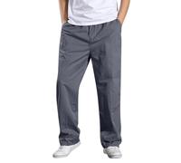 Pantaloni della tuta da uomo, larghi, con elastico in vita, Grigio scuro, 5XL