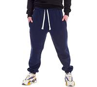 Pantaloni della tuta da uomo regolari con coulisse in vita Pantaloni da jogging da uomo in morbido pile con risvolto Pantaloni da tuta foderati caldi Pantaloni termici invernali Pantaloni larghi tinta