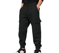 Pantaloni della tuta da uomo UK classici con risvolto imbottito pantaloni cargo elasticizzati in vita pantaloni tuta gamba larga vestibilità comoda pantaloni con multi tasche casual pantaloni sportivi