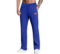 Pantaloni della tuta da uomo vestibilità ampia pantaloni leggeri della tuta vestibilità comoda pantaloni sportivi tinta unita fondo da jogging orlo aperto pantaloni della tuta con coulisse pantaloni