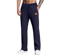 Pantaloni della tuta da uomo vestibilità ampia pantaloni leggeri della tuta vestibilità comoda pantaloni sportivi tinta unita fondo da jogging orlo aperto pantaloni della tuta con coulisse pantaloni