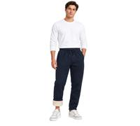 Pantaloni della tuta foderati in pile per uomo gamba dritta con tasche con | 70% cotone, 30% spandex, interno in peluche in stile sherpa, coulisse regolabile in vita, vestibilità rilassata